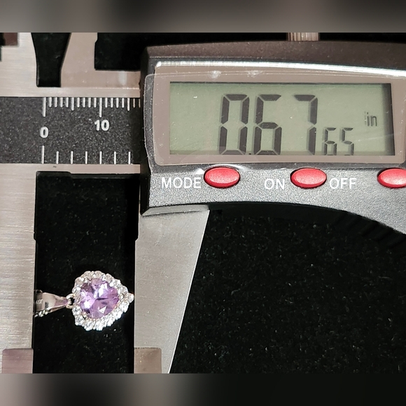 VTG 925 Amethyst & CZ Heart Necklace by UD - Picture 9 of 11